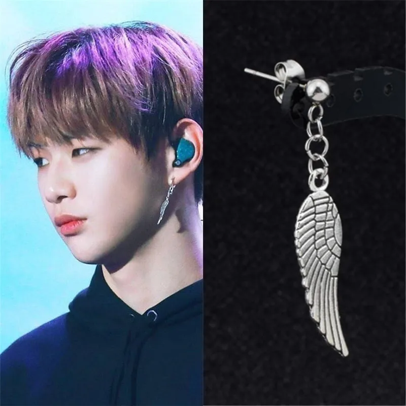 KPOP DNA корейские модные ювелирные изделия Bangtan Boys альбом JIMIN angel Wings серьги-гвоздики