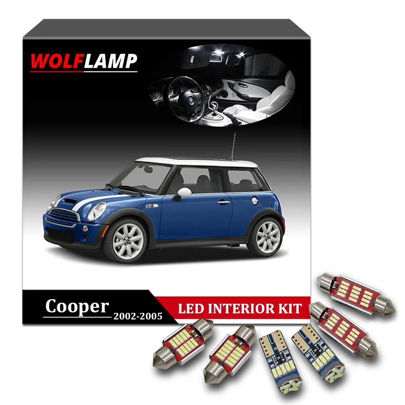 Wolflamp 9 шт. супер яркие фонасветильник для интерьера автомобиля 2002 2005 мини фонарь