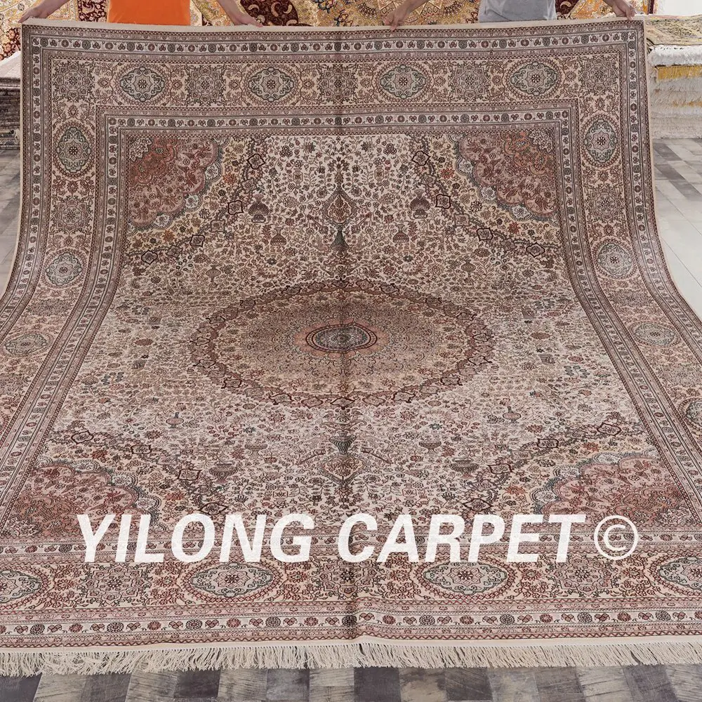 Goede Yilong 9'x12 'Handwoven Perzische Medallion Tapijten Antieke Oosterse Zijde Tapijten (LH171A9x12)