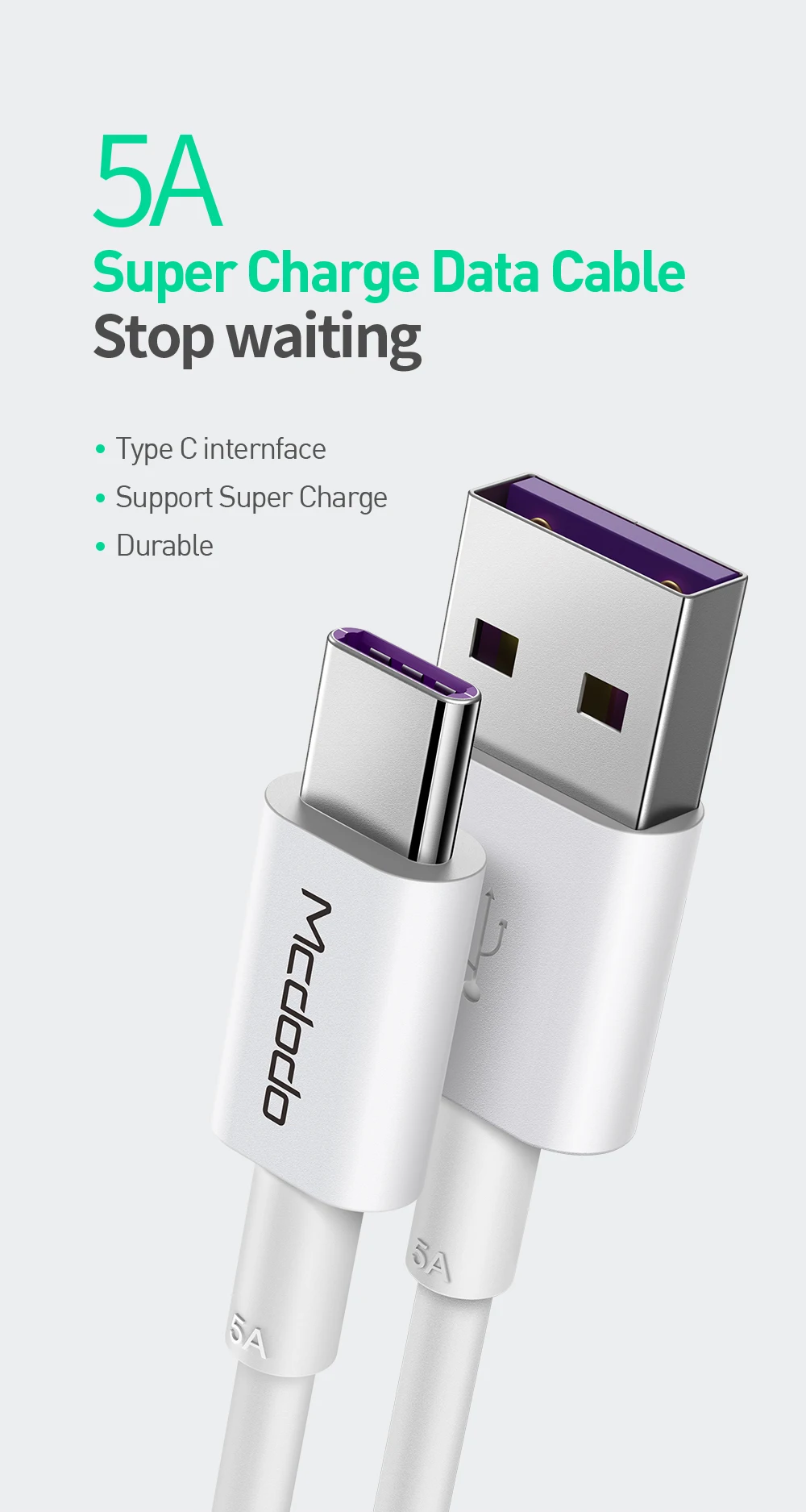 Mcdodo 5A супер быстрая зарядка usb type-C кабель для huawei mate 20 P20 10 Pro Lite для samsung S10 S9 USB-C зарядный кабель для передачи данных