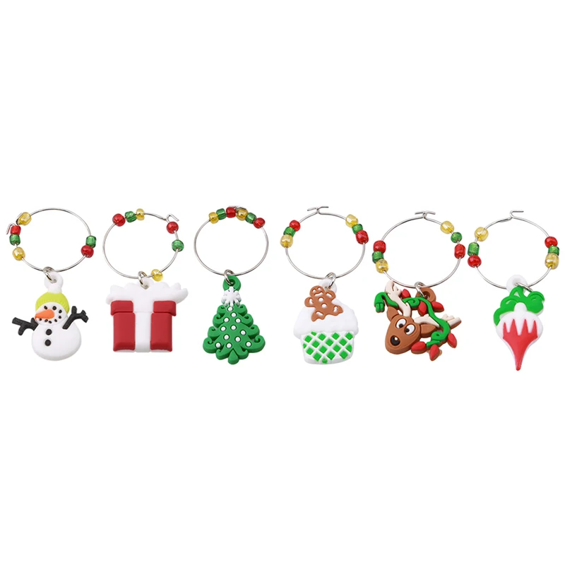Christmas Wine Glass Party New Year Cup Ring Table Pendants Santa Claus Navidad 2019 Metal Decoration For Home | Дом и сад