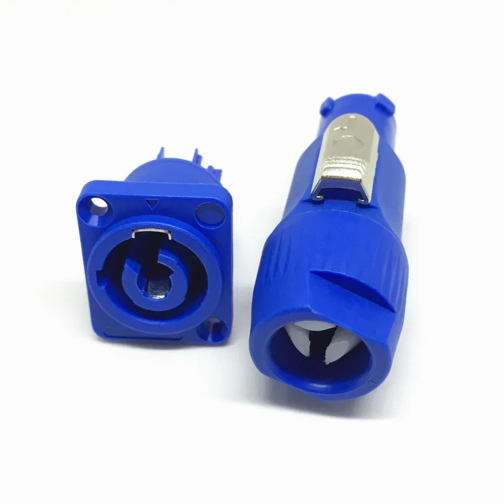 100Set High Quality 3 Pin Neutrik PowerCON Type A NAC3FCA+NAC3MPA-1 Chassis Plug Panel Adapter Blue and Gray | Обустройство дома