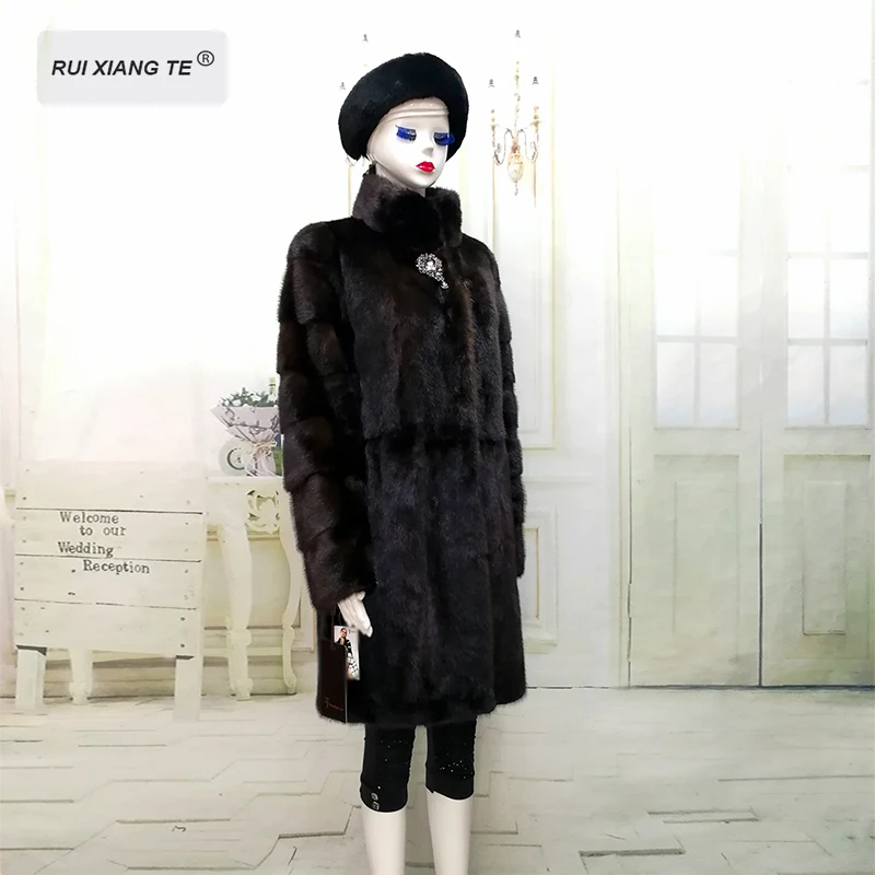 

Trends fur women real mink fur coat long winter natural mink fur jacket for women real fur coat sleeves dismantle RuiXiangTe