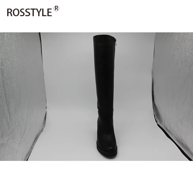 Rosstyle плюс Размеры сапоги до колена обувь на высоком каблуке со Для женщин молнии