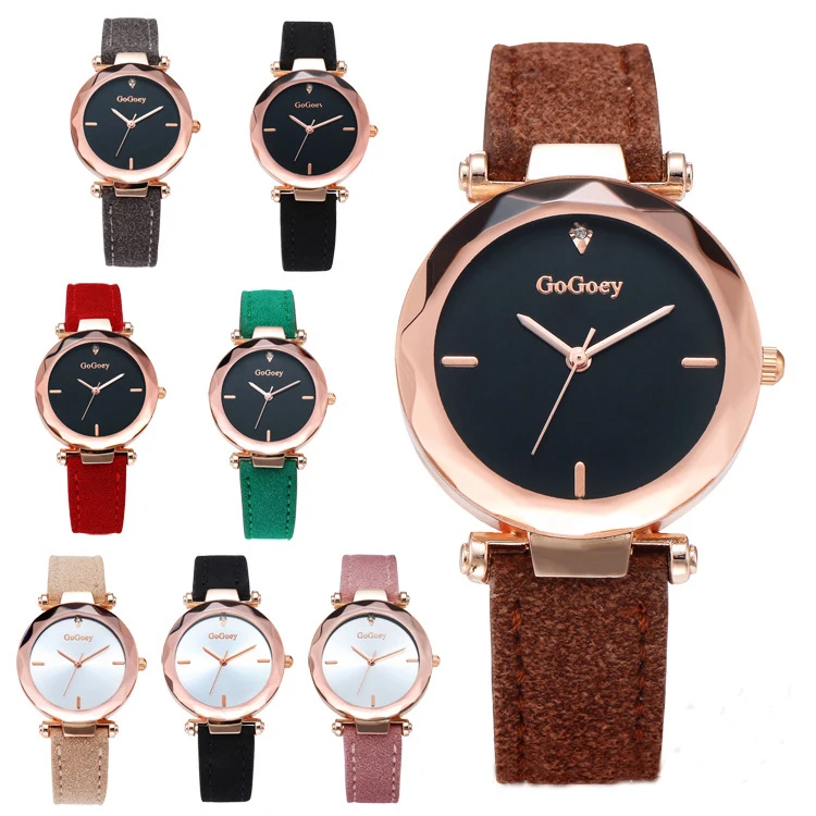 

Hot Sales Gogoey brand Rose Gold Case Leather Watches Women Ladies Dress Quartz Wrist Watch Relojes Mujer GO4413