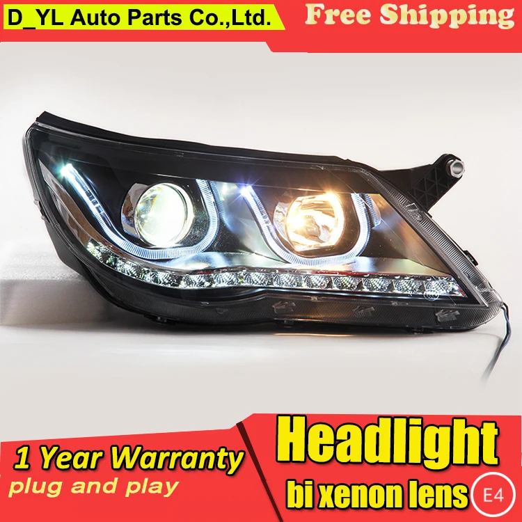 

Car Styling LED Head Lamp for VW Tiguan headlights 2010-2012 VW Tiguan led headlight led drl H7 hid Q5 Bi-Xenon Lens low beam