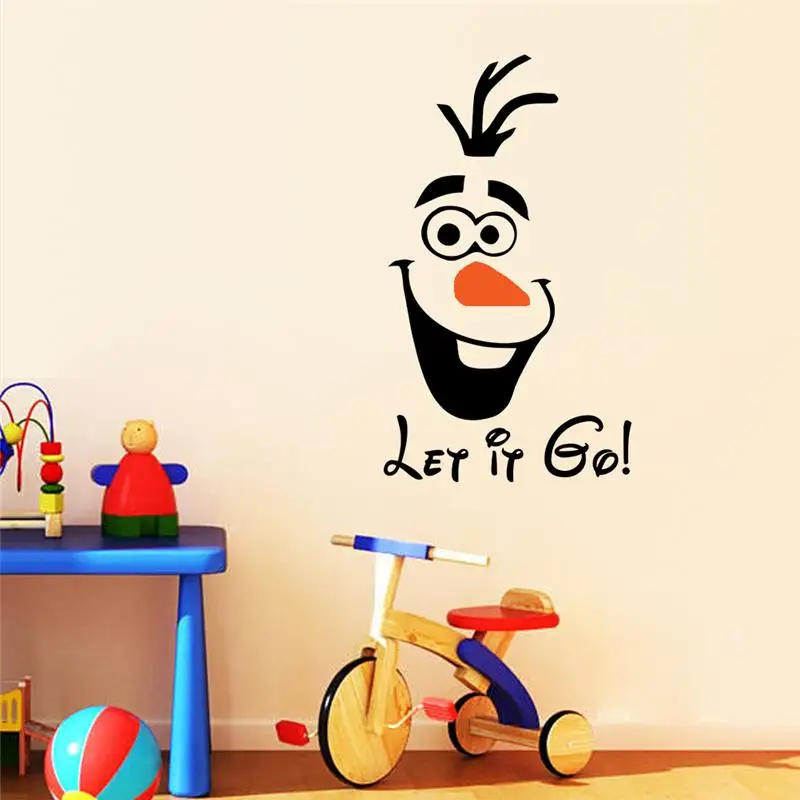 Olaf Let It Go настенные наклейки домашний декор цитаты Diy мультфильм Adesivo De Paredes