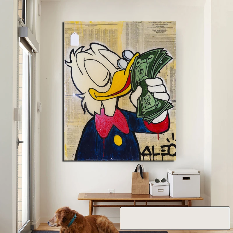Скрудж долларов от Alec Monopoly холст картины принты гостиная украшение дома Современное украшение на стену, живопись маслом плакаты картина