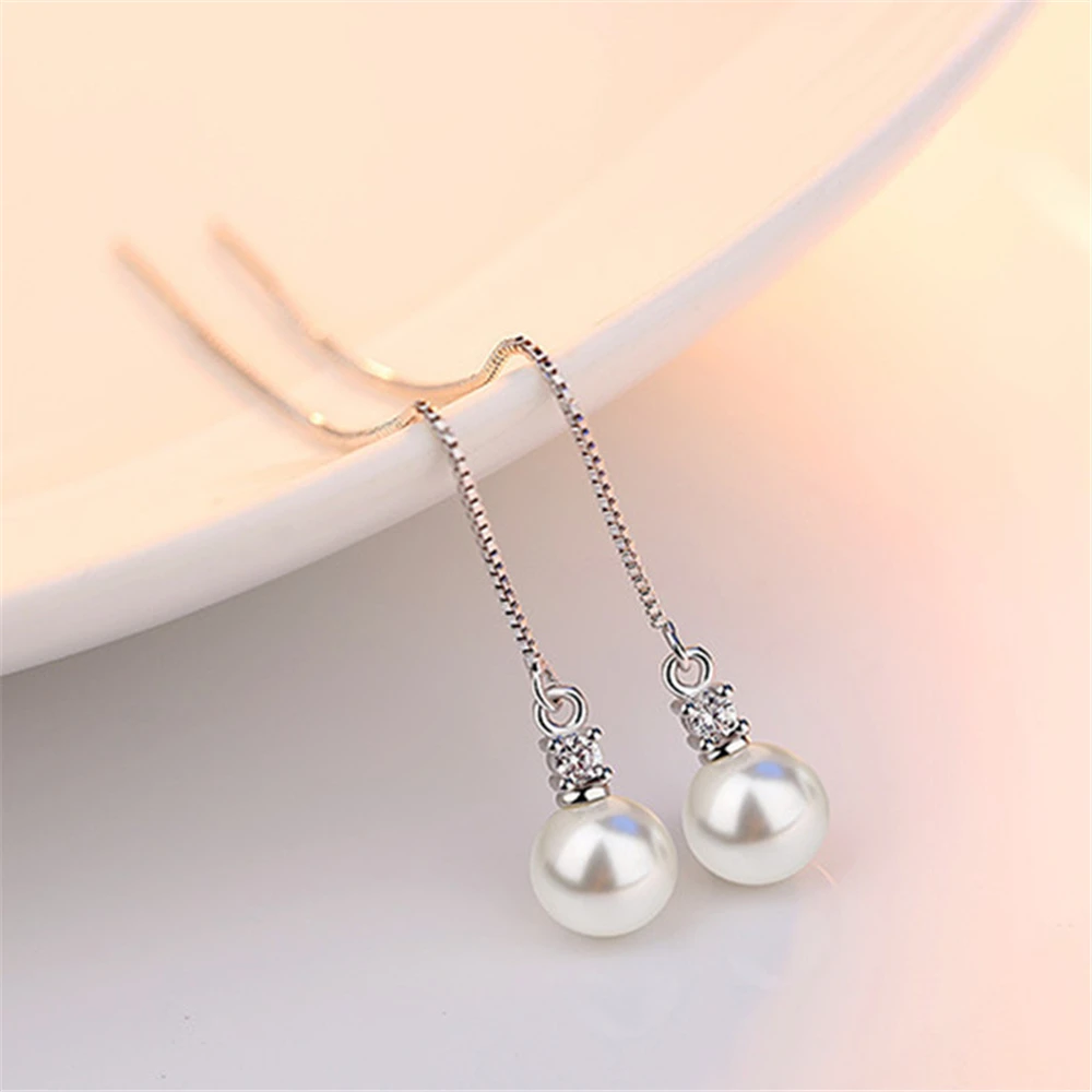 Модные брендовые ювелирные изделия серебряные серьги капли с жемчугом и