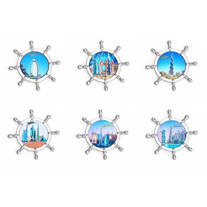

New Dubai landmark building, rudder shape, circular six patterns FRIDGE STICKER