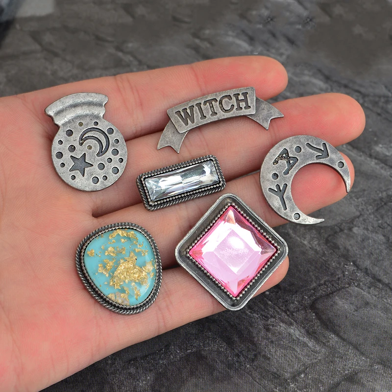 

Tiny Witch Crystal Ball Moon And Star Fishbowl Lapel pin Buttons Badges Women Brooches Witch Wizard Jewelry Gift For Her