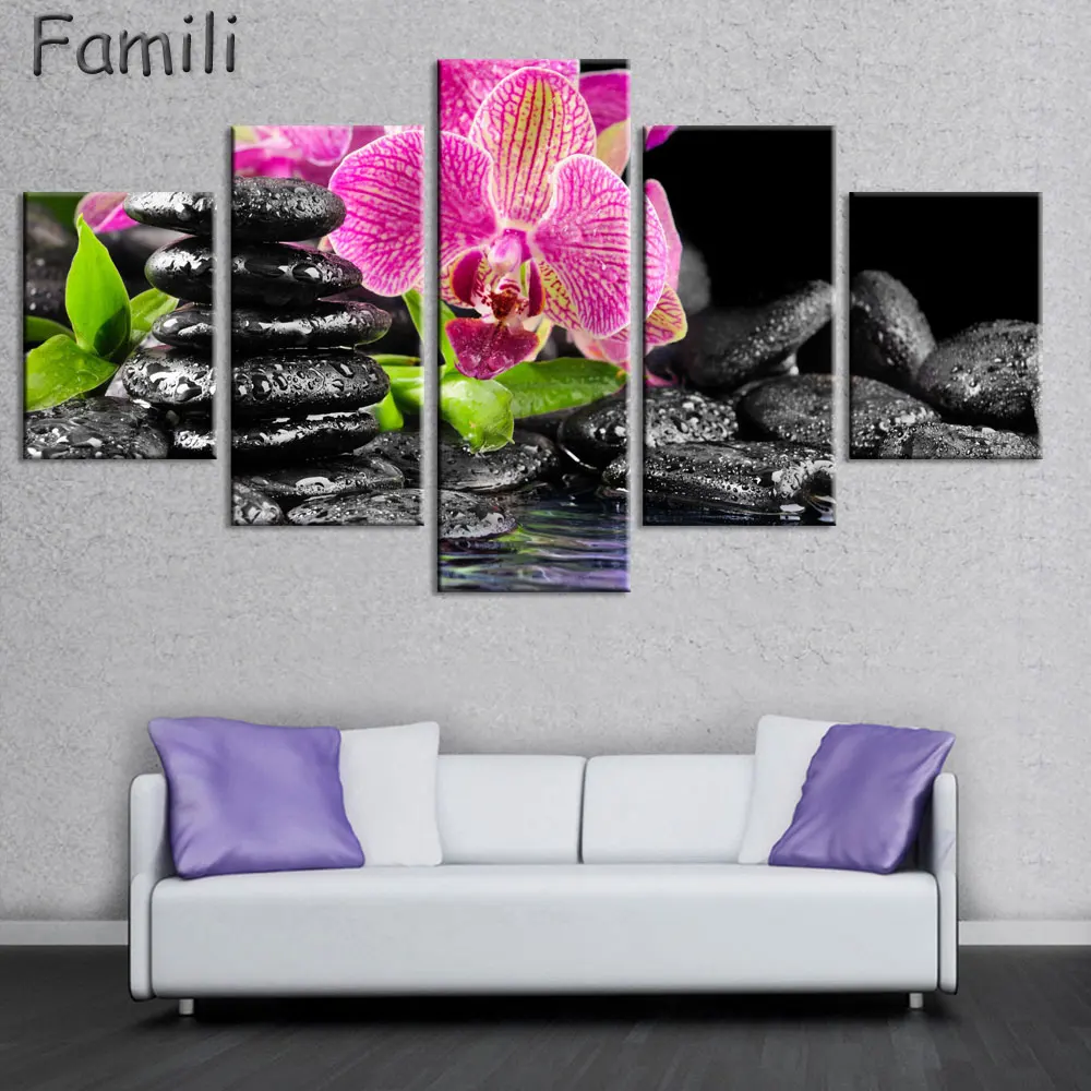 Картина маслом на холсте Орхидея 5 панелей без рамки|wall pictures|oil paintingcanvas oil painting |