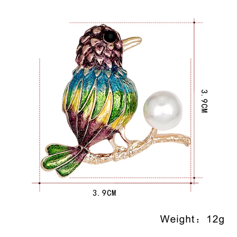 Красочные птица эмаль Брошь Пен животных pealr броши для мужчин и женская мода