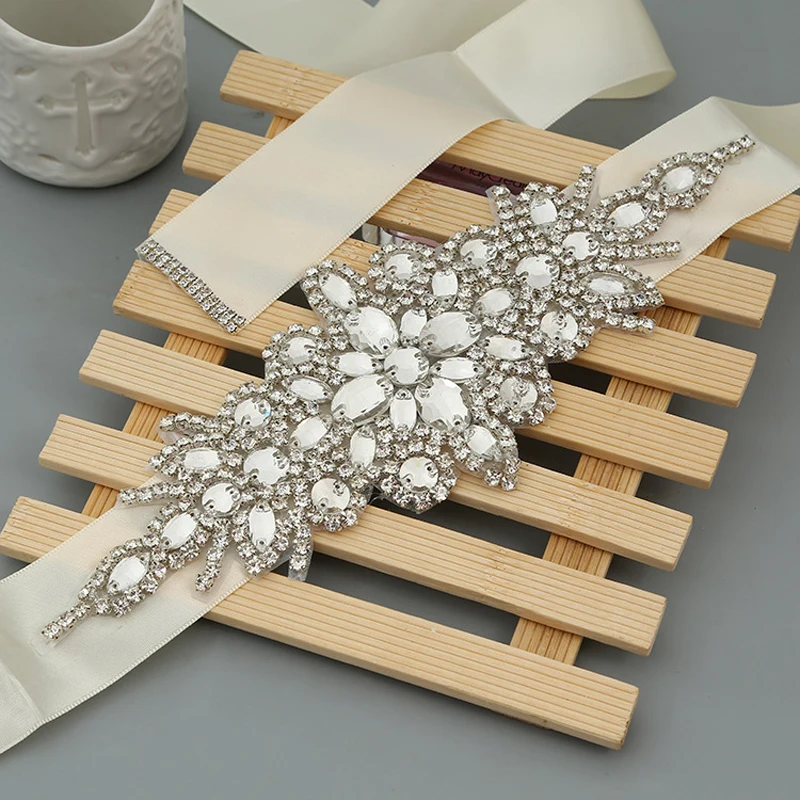 Новый стиль роскошное свадебное платье пояс свадебный Серебряный цветок