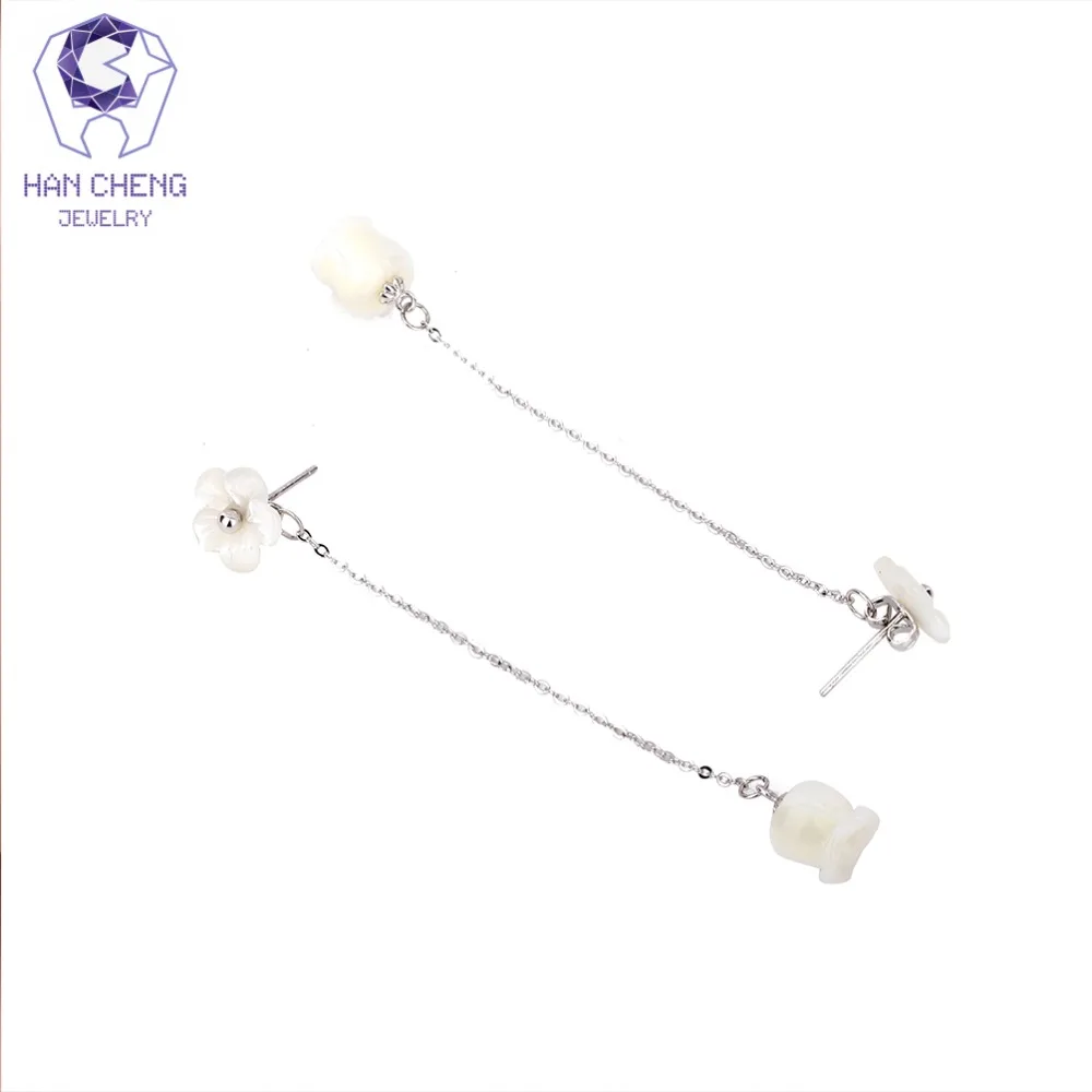 Новые Модные подвесные висячие серьги HanCheng в виде ракушек длинные цветов для