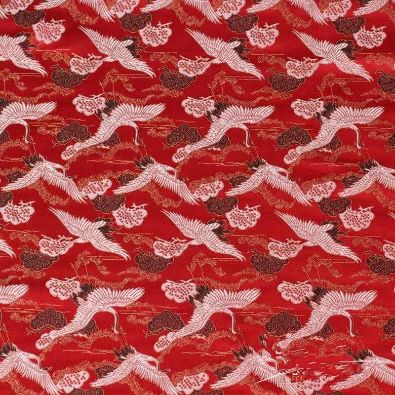 Жаккардовая ткань CF07 с жаккардовым рисунком журавлей для традиционной китайской