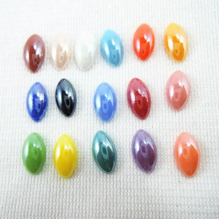 Mixed Colors 3mm 4mm 5mm 6mm Shiny Glass Half FlatBack Cabochons Beads Diy Jewelry Flat Back Nail Art Craft Scrapbooking HA-33 | Украшения