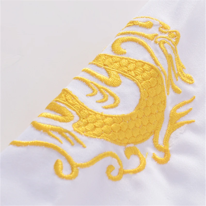 Мужская Рабочая одежда с коротким рукавом и вышивкой дракона|Пиджак поварской| |