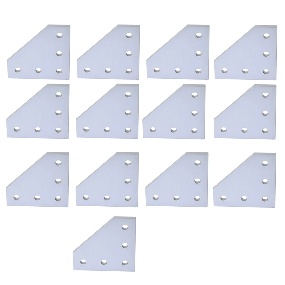 13pcs 10 шт./лот 3d принтер алюминиевый l-образный 5 отверстий 60x60x4 мм Соединительная пластина для v-slot/L-slot алюминиевый экструзионный - Цвет: 13pcs