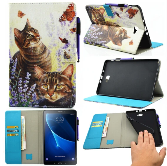 Чехол из искусственной кожи с принтом милого кота для Samsung Galaxy Tab S3 9 7 T820|kids case|for