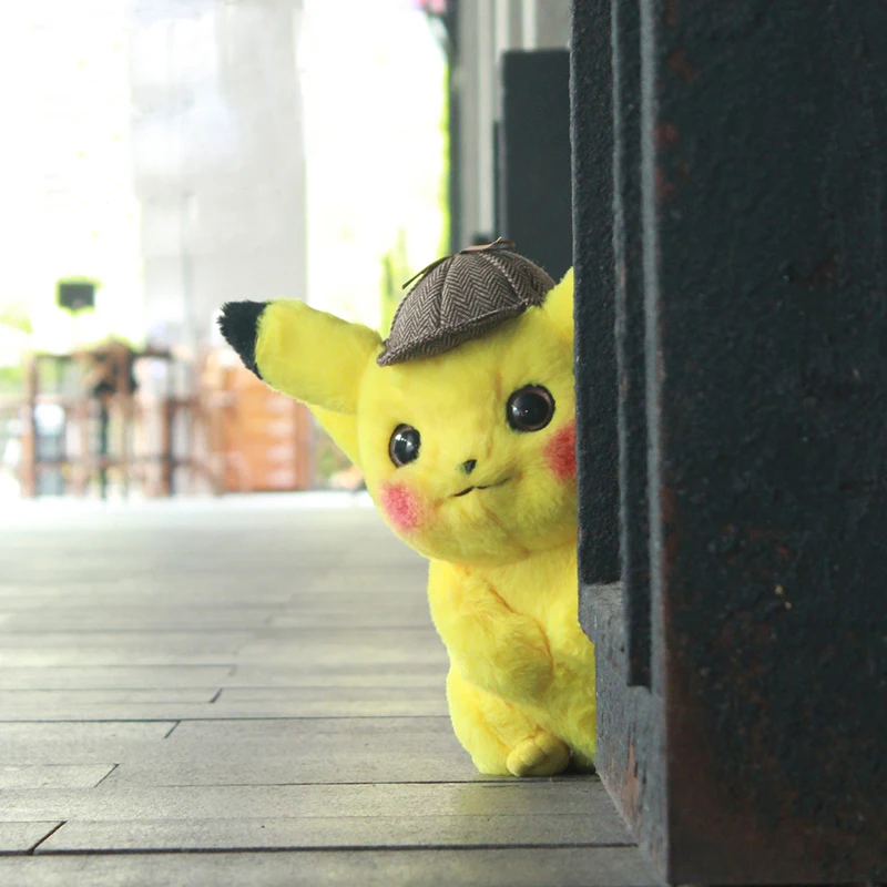28cmOriginal Detective Pikachued плюшевые игрушки хорошего качества милые Аниме Дети