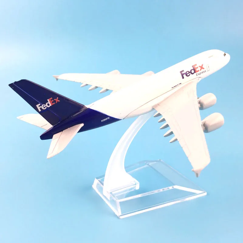 16 см A380 FedEx Экспресс металлического сплава модели самолет модель игрушечный самолет подарок на день рождения