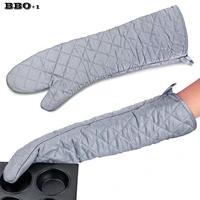 oven gloves long cotton oven mitts bbq glove kitchen accessories 23in heat resistant anti hot baking gloves cooking tool