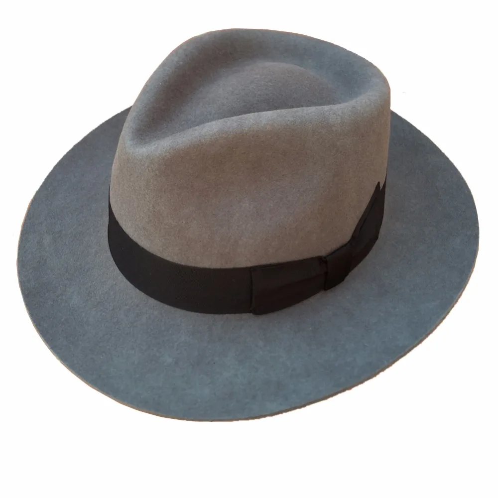 Мужская шерстяная фетровая шляпа Классическая Серая шляпа|wool felt fedora hat|godfather hatsfelt