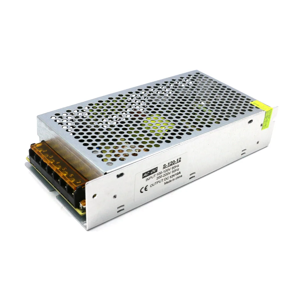 DC 12V 120W 10A Источник питания с переключением 110/220V AC Входной световой трансформатор регулируемого выходного питания.