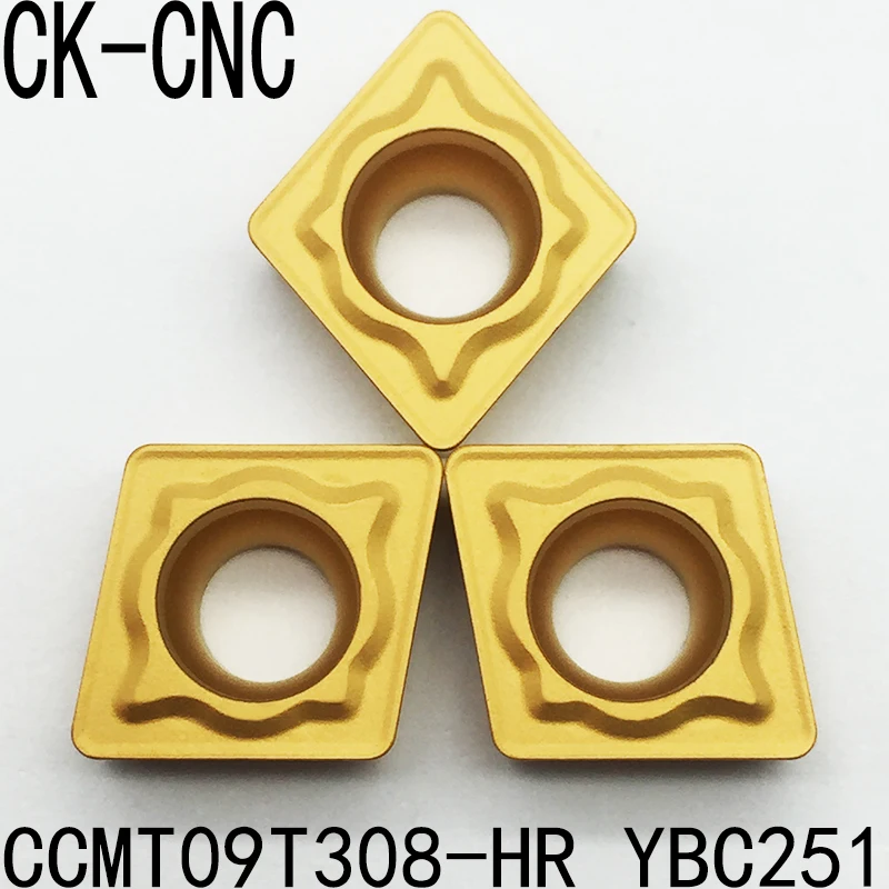10 шт. CCMT09T308 HR YBC251 YBC351 cnc latheCCMT09T308 токарные инструменты карбидная вставка для