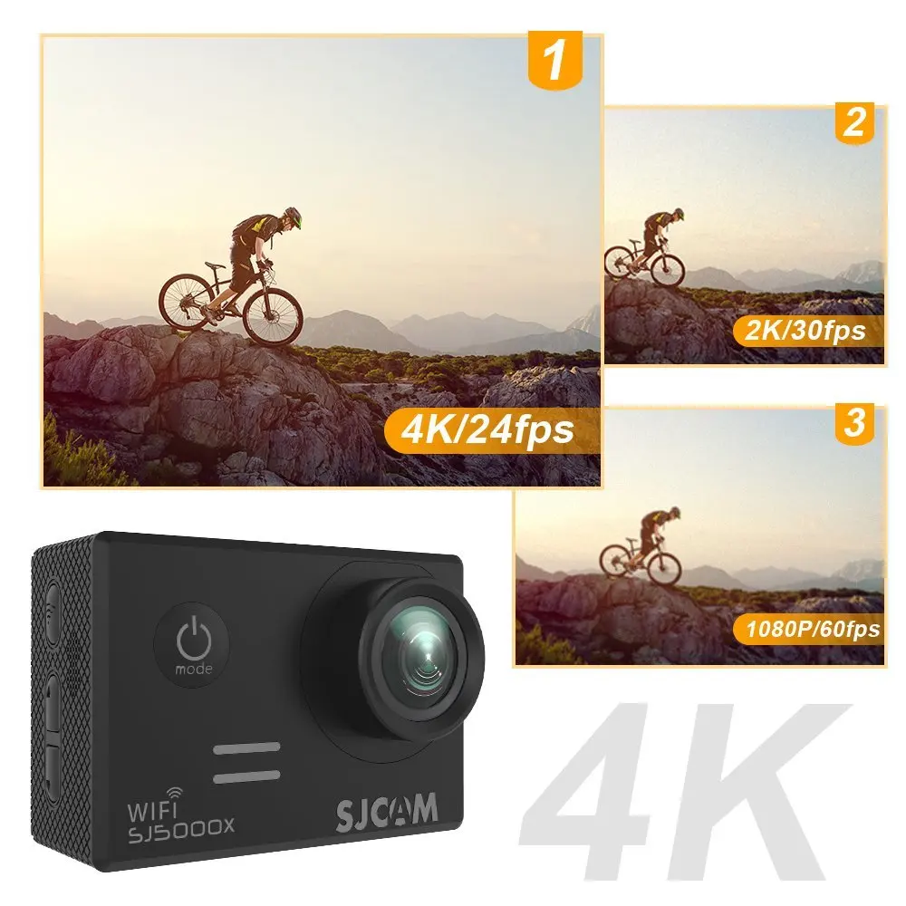 Экшн камера SJCAM SJ5000X Elite Wi Fi 4K 24fps 2K 30fps гироскоп стабилизатор NTK96660