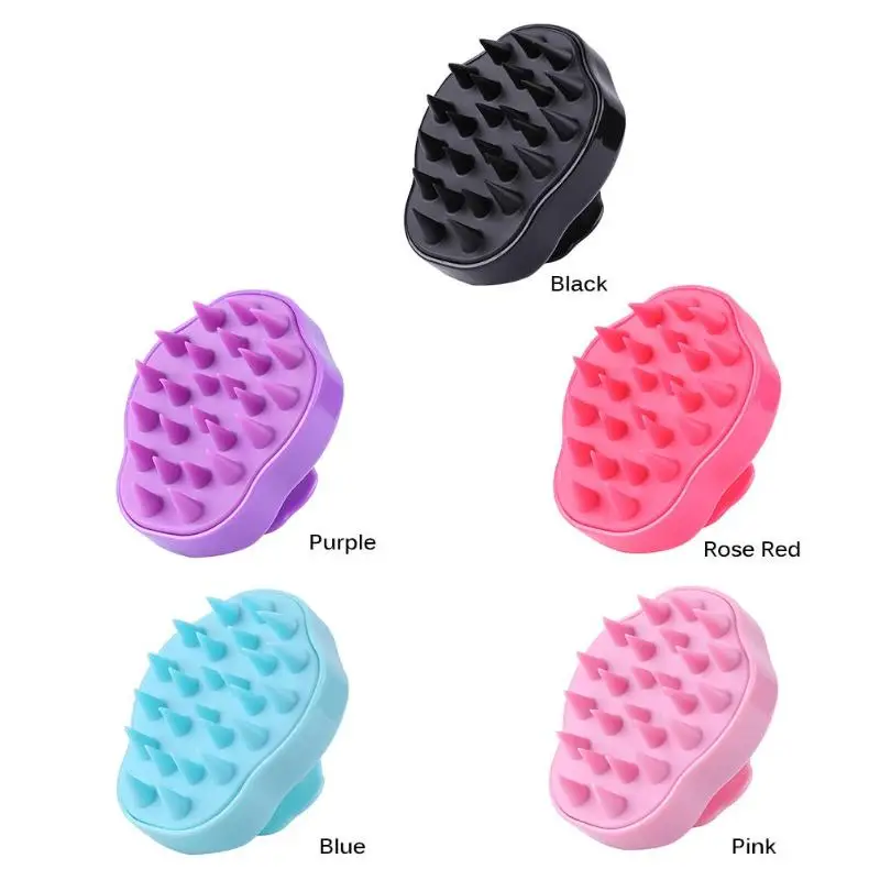 

New Handheld Silicone Scalp Shampoo Massage Brush Washing Shower Hair Comb Mini Head Body Meridian Massage Hair Comb Drop Ship