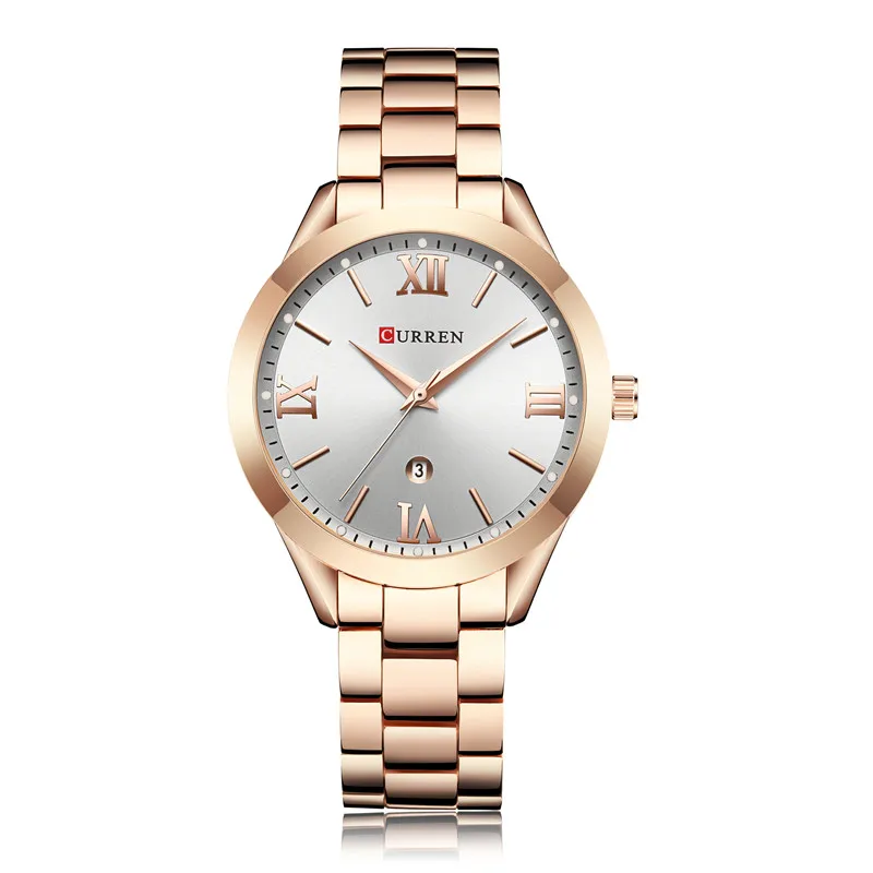 CU900702 without box Relogio Feminino CURREN 9007, женские часы, Топ бренд, роскошные золотые женские часы из нержавеющей стали, классический браслет, женские часы - Цвет: CU900702 without box