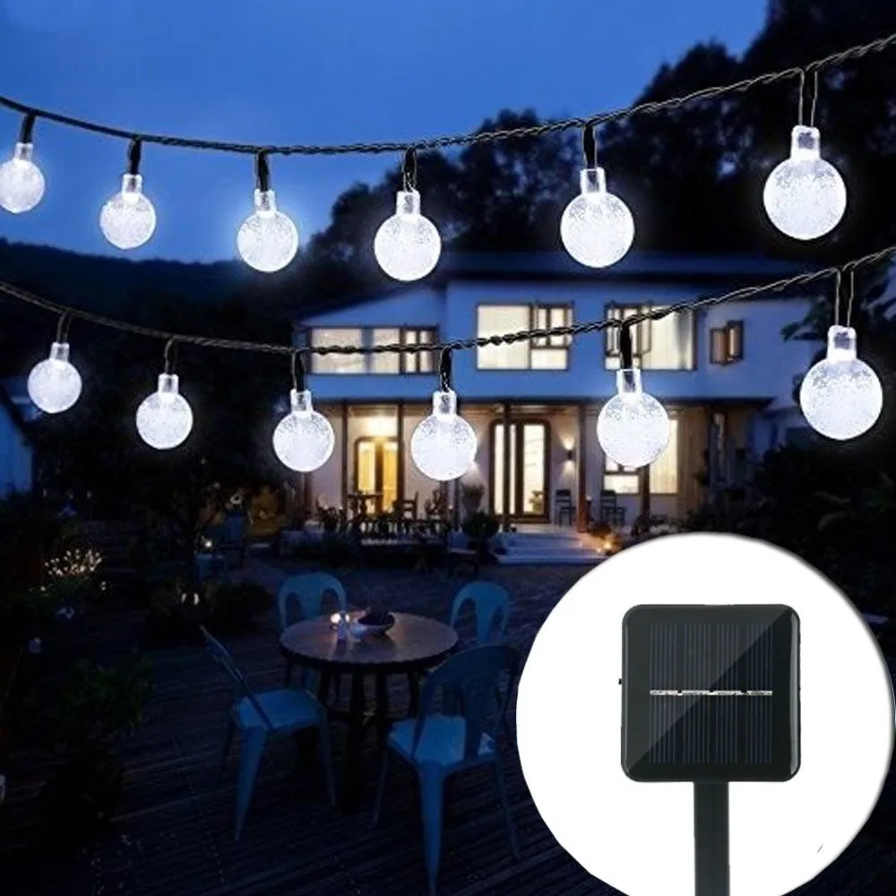 Kmashi строки 20ft 6 м 30LED Солнечные хрустальный шар света Наружное Освещение Сад