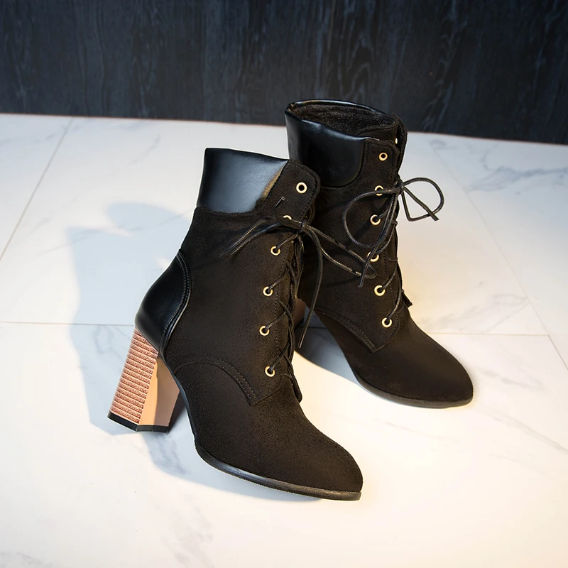 

Hot Autumn Winter new Boots Ladies women's comfortable shallow mouth pointed boots women's zipper simple sweet wild boots 34-50