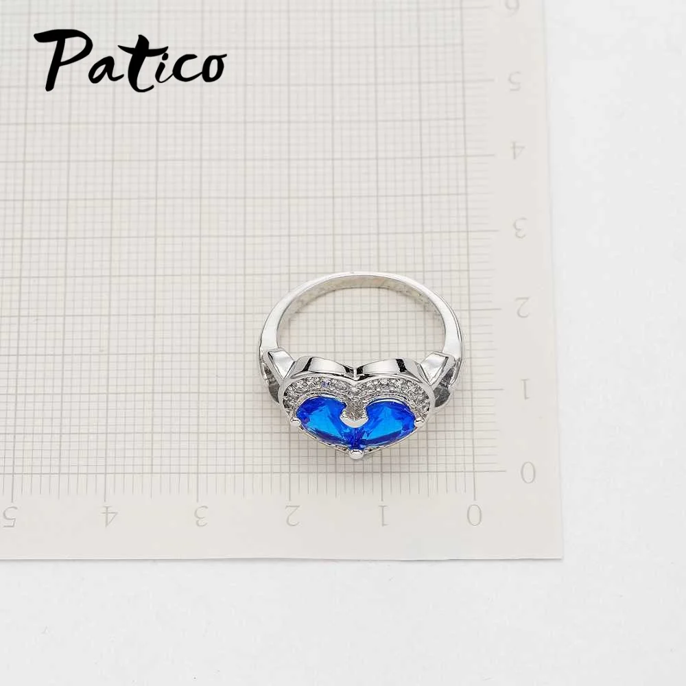 Новое поступление особый дизайн синий цвет в форме сердца AAA кубический цирконий