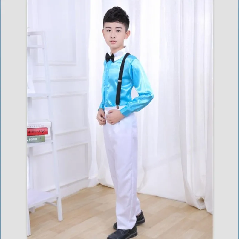Детский джазовый костюм на лямках для мальчиков балета хорового выступления