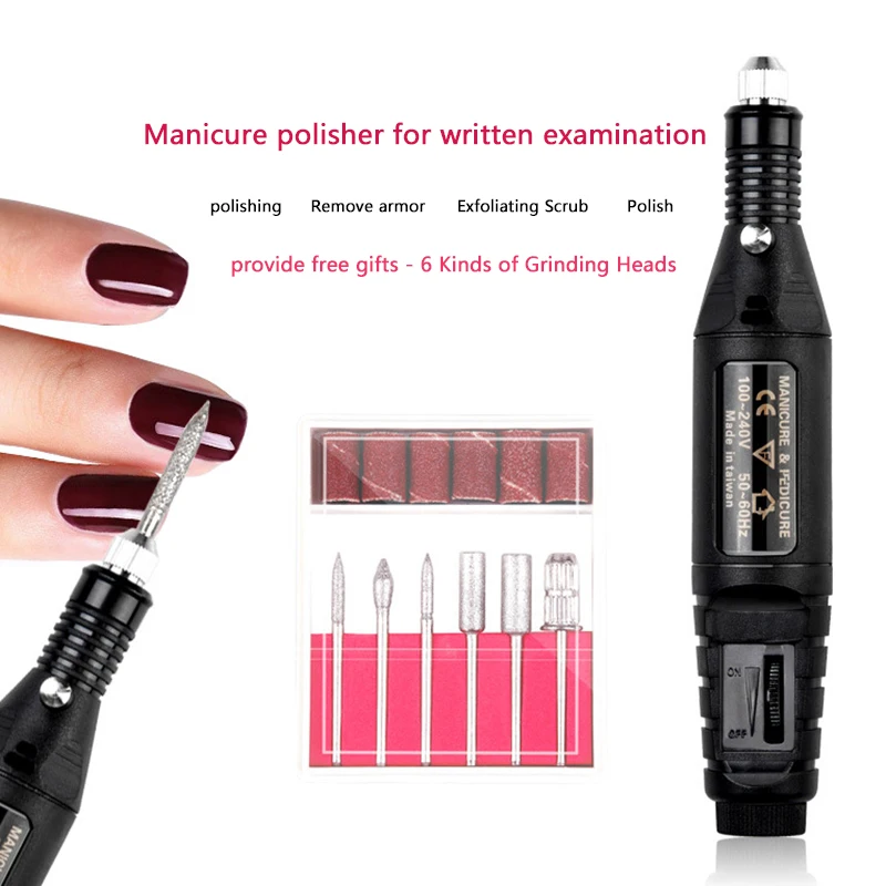 Пилка для ногтей ручная дрель акриловая пилка маникюра сверла педикюра