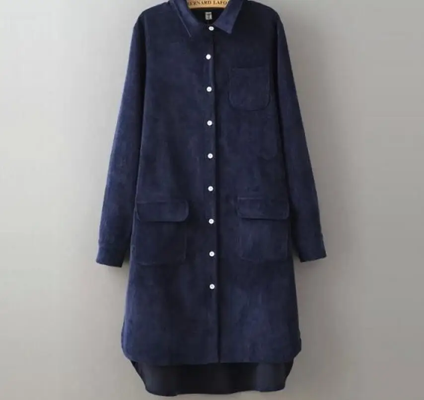 Весна Осень 2019 Новое поступление Женская Длинная блузка однотонная свободная