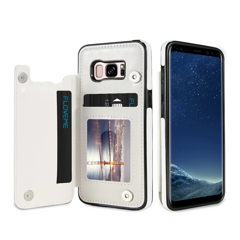 White KISSCASE чехол для samsung Galaxy S9 S8 плюс Ретро флип чехол кожаный бумажник для samsung Galaxy S7 S7 края Примечание 8 S8 S9 S7 случаях чехол на самсунг s7 edge s7 чехол на самсунг galaxy s8 s9 - Цвет: White