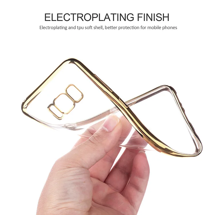 Ультратонкий с блестками ТПУ прозрачный чехол для Samsung Galaxy S8 мягкий TPU Plus S9 S10 S6 S7edge