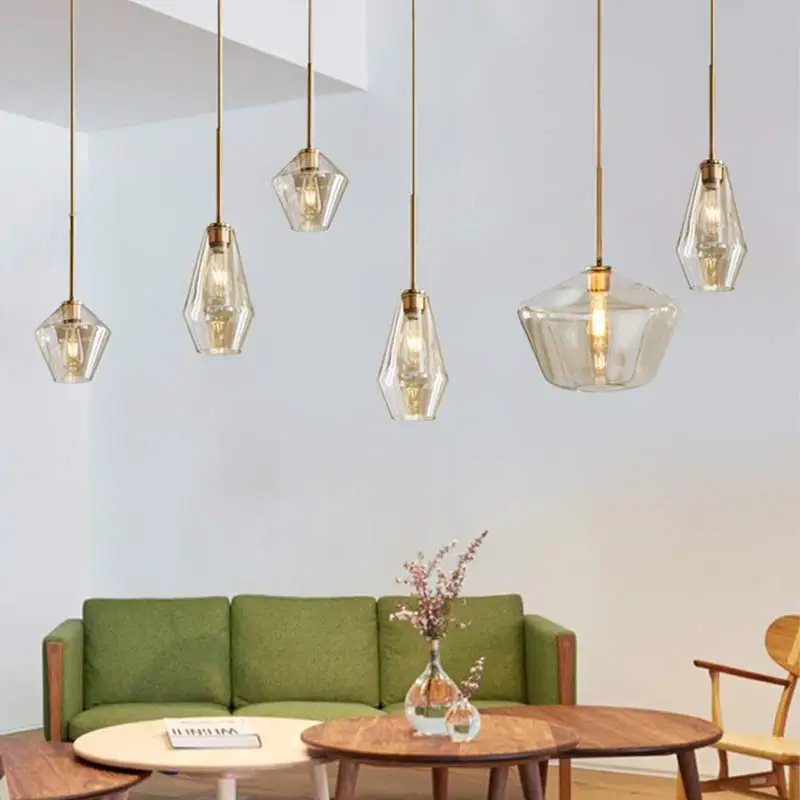 Подвесной светодиодный светильник с геометрическим рисунком лампа подвесная