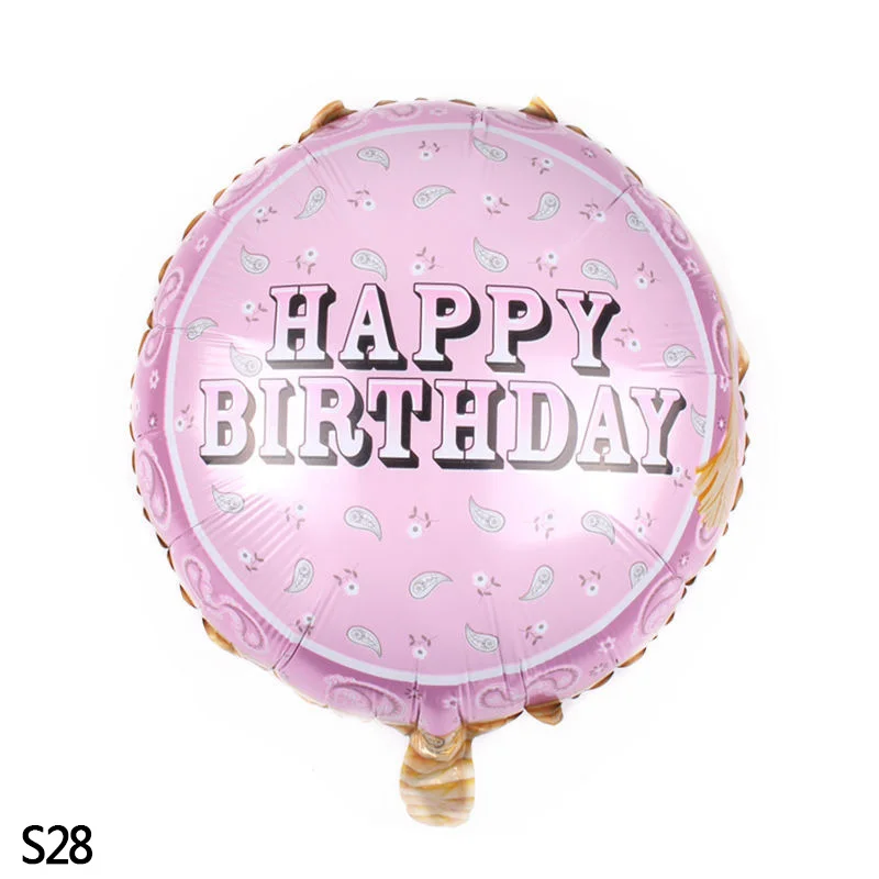 S28 18 дюймов Globos фольгированные шары «С Днем Рождения» детский душ надувные игрушки баллон из гелий круглый воздушный шар для детской вечеринки - Цвет: S28