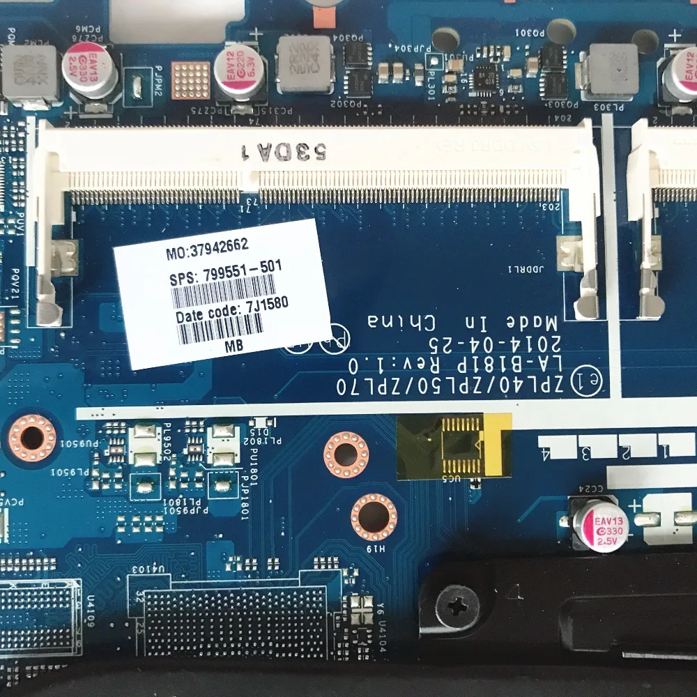 ZPL40/ZPL50/ZPL70 LA-B181P 799551-501 для HP 440 G2 450 Материнская плата ноутбука SR23Z i3-5010U процессор с