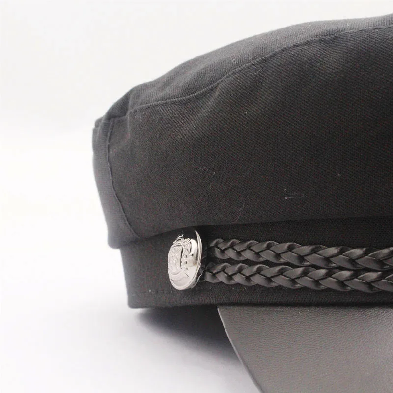 Fashion Blank black High Quality Newsboy Caps for Women Spring Autumn Winter Hats cotton Cap Ladies Black Hat Beret | Аксессуары для