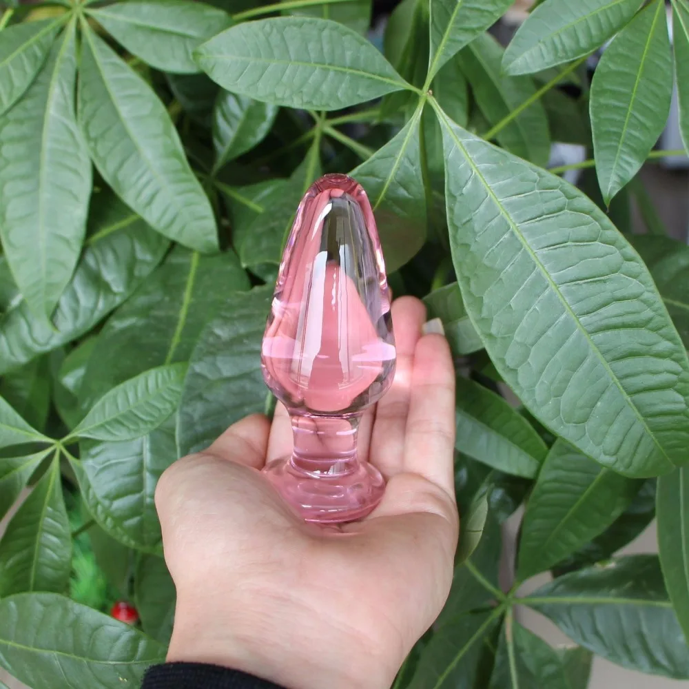 YEMA Glass Anal Plug Pink Transparent Butt Sex Toys for Men Gay Couple Prostate Massager Smooth Touch Adult Products |