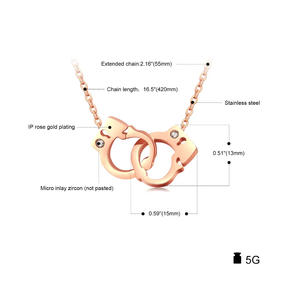 Heyrock новый дизайн Нержавеющая сталь наручники с замком кулон Цепочки и ожерелья