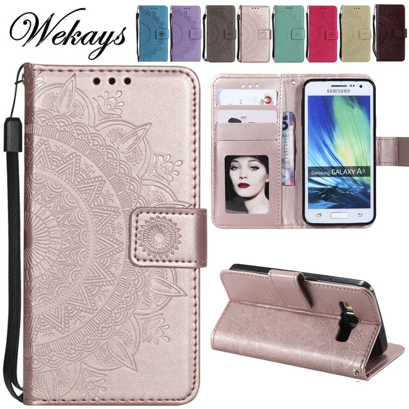 Wekays чехол для Samsung Galaxy A3 2015 A300F Новый 3D Цветочный кожаный A5 A500F Чехол