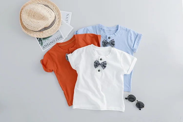 2019 Summer new children's clothes boy suit casual short sleeve + plaid shorts 2 pieces kids boys |