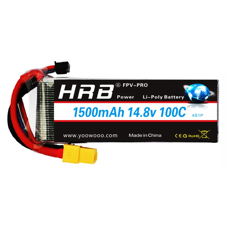 HRB высокая скорость разряда RC Lipo 4S батарея 14 8 в 1500 мАч 100C 200C для Квадрокоптер FPV